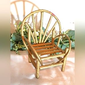 Vintage Miniature Adirondack Twig Chair - Doll Chair HTF